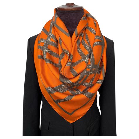 hermes orange shawl|Hermes silk scarf for sale.